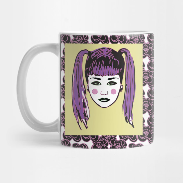 Rockabilly Punk Girl with Ponytail Mauve